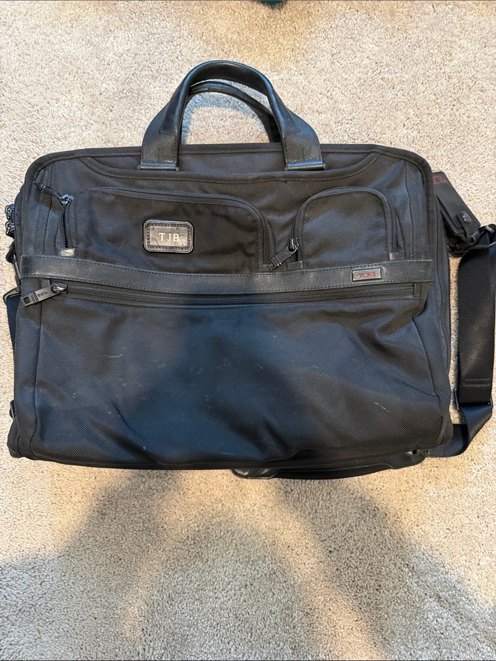 Tumi Black Men's Laptop Briefcase with Shoulder Strap